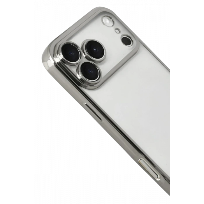 Apple iPhone 17 Pro Uyumlu Lensli Silikon - Gümüş