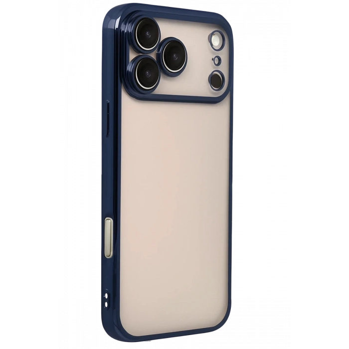 Apple iPhone 17 Pro Uyumlu Lensli Silikon - Lacivert
