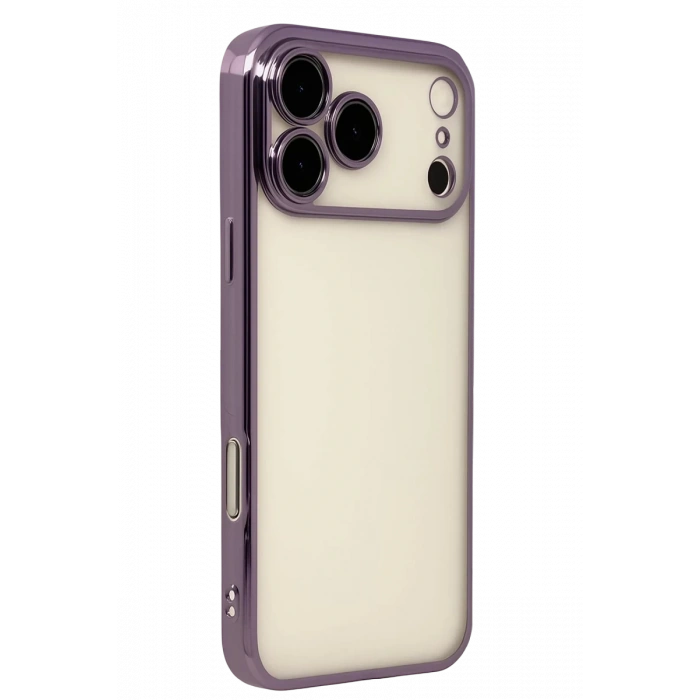 Apple iPhone 17 Pro Uyumlu Lensli Silikon - Mor