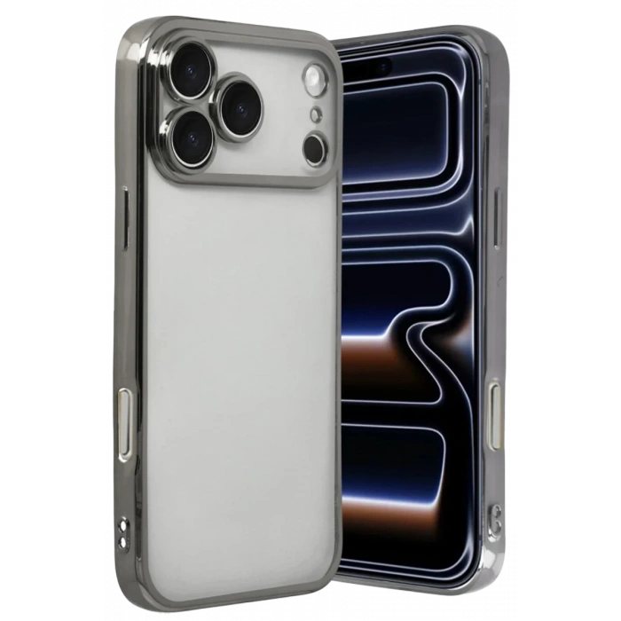 Apple iPhone 17 Pro Uyumlu Lensli Silikon - Titan Gri