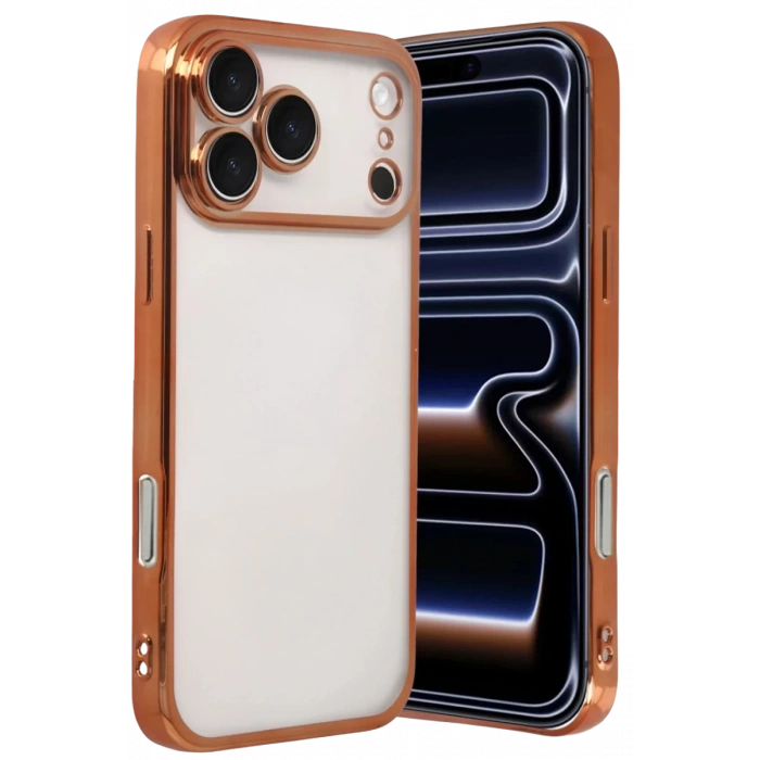 Apple iPhone 17 Pro Uyumlu Lensli Silikon - Turuncu