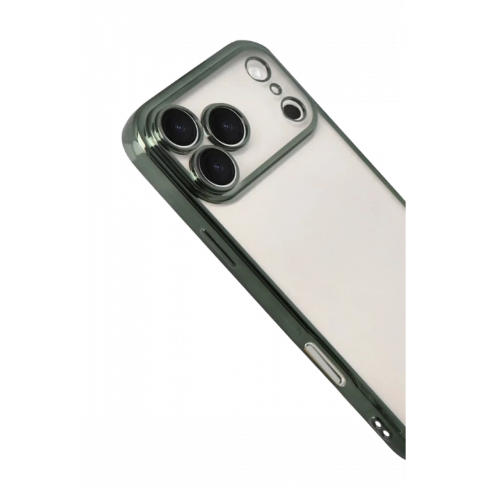 Apple iPhone 17 Pro Uyumlu Lensli Silikon - Yeşil