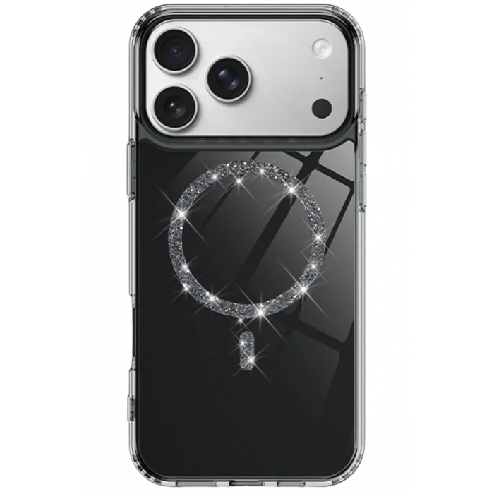 Apple iPhone 17 Pro Uyumlu Live Diamond Magsafe Kapak - Siyah