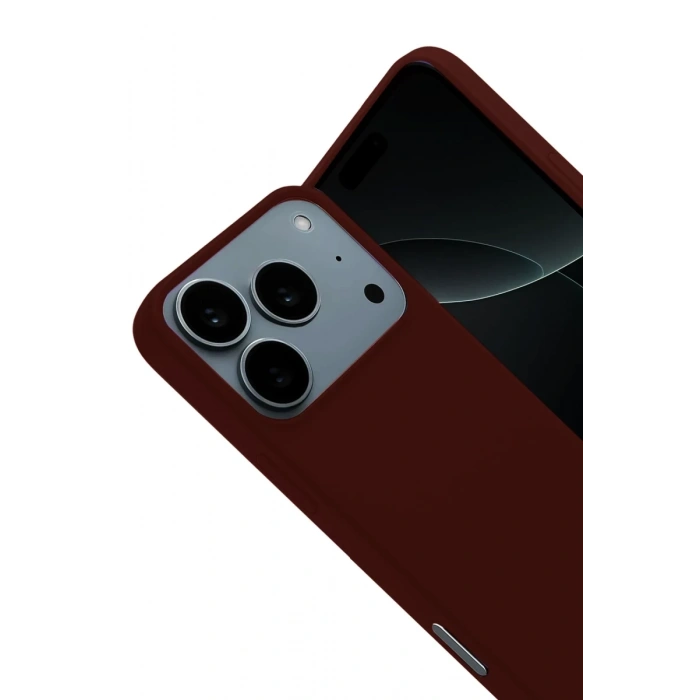 Apple iPhone 17 Pro Uyumlu Nano içi Kadife Silikon - Bordo