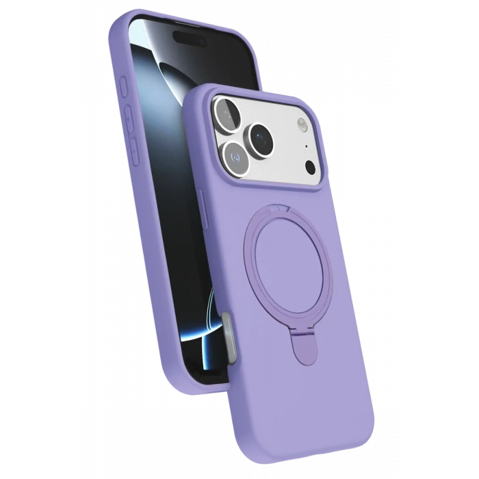 Apple iPhone 17 Pro Uyumlu Regal Magsafe Standlı Kapak - Lila