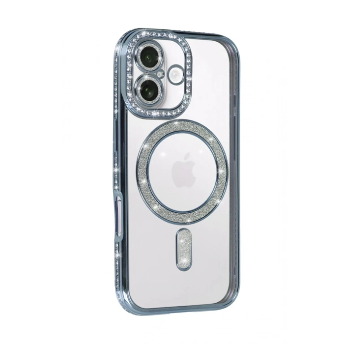 Apple iPhone 17 Uyumlu Joke Simli Magneticsafe Kılıf - Mavi