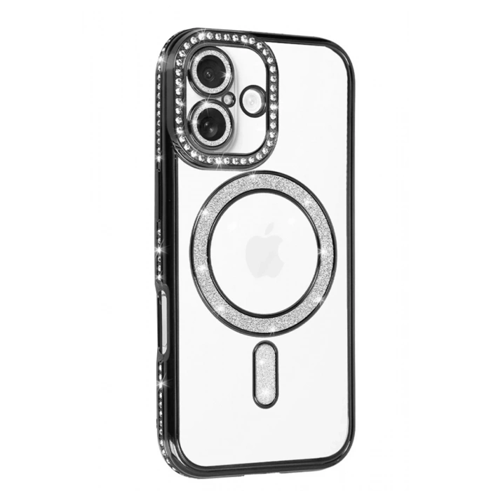Apple iPhone 17 Uyumlu Joke Simli Magneticsafe Kılıf - Siyah