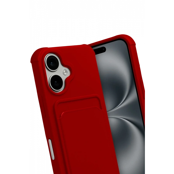 Apple iPhone 17 Uyumlu Kelvin Kartvizitli Silikon - Kırmızı