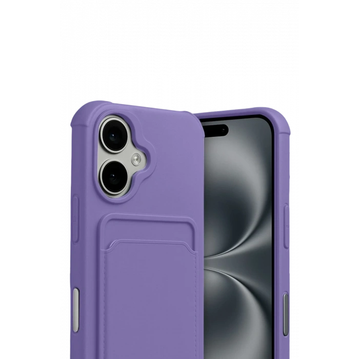 Apple iPhone 17 Uyumlu Kelvin Kartvizitli Silikon - Lila