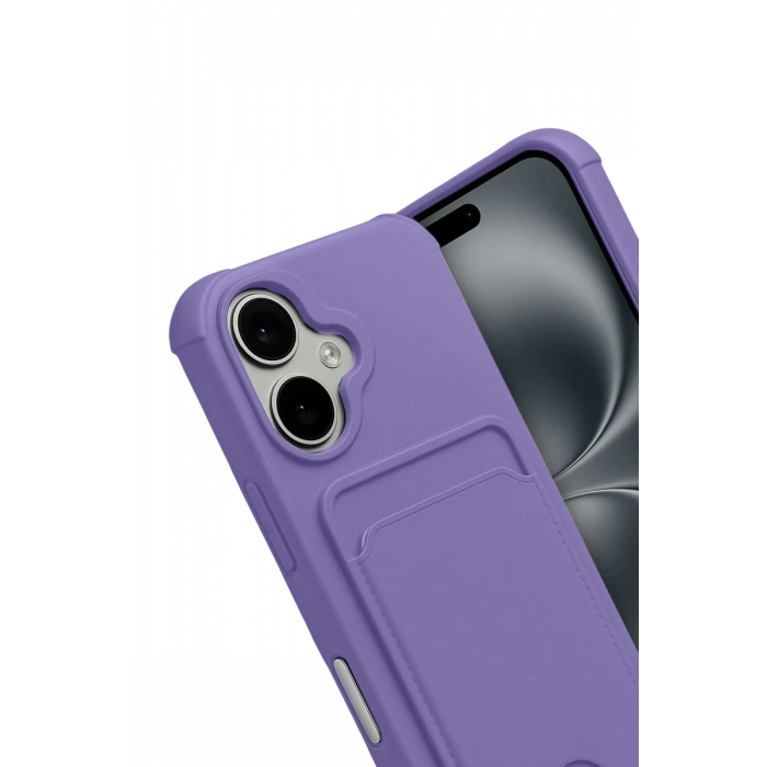 Apple iPhone 17 Uyumlu Kelvin Kartvizitli Silikon - Lila