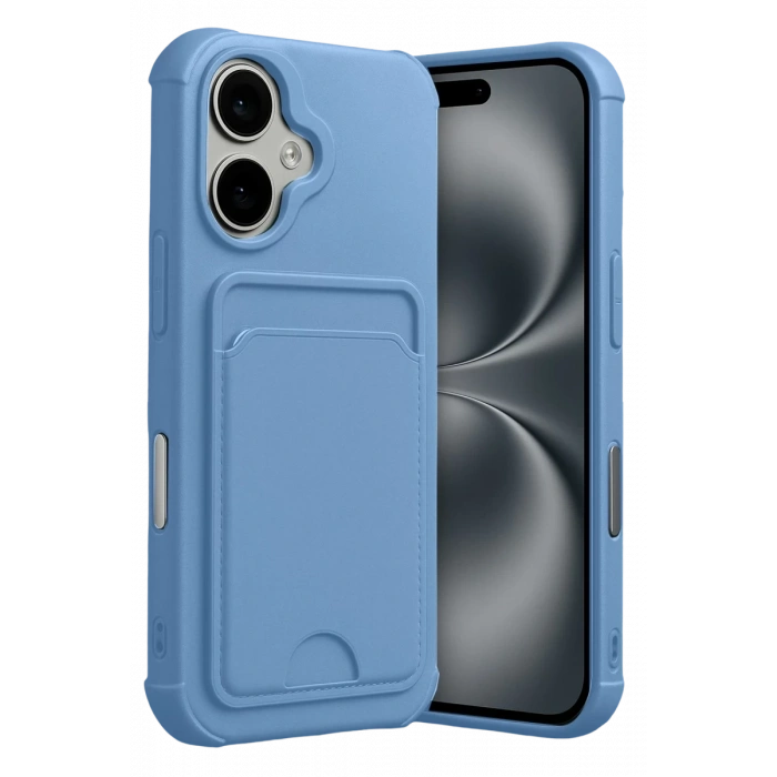 Apple iPhone 17 Uyumlu Kelvin Kartvizitli Silikon - Mavi