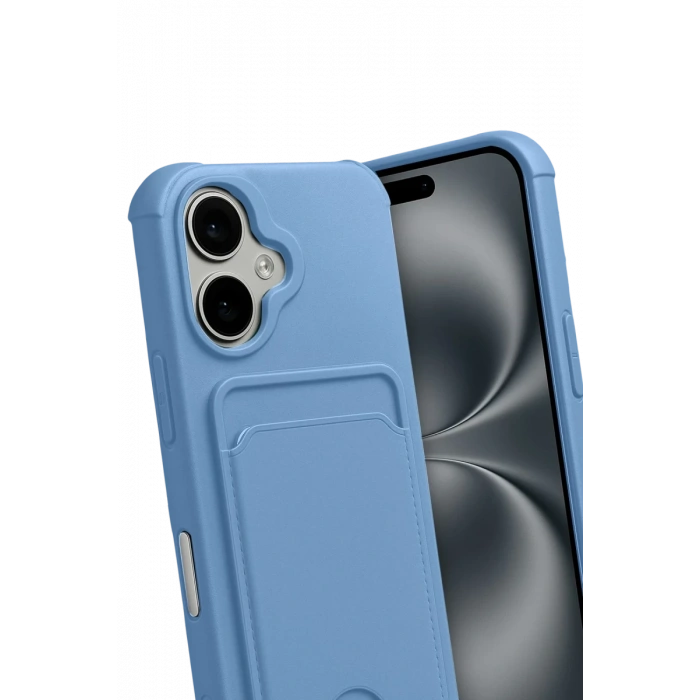 Apple iPhone 17 Uyumlu Kelvin Kartvizitli Silikon - Mavi