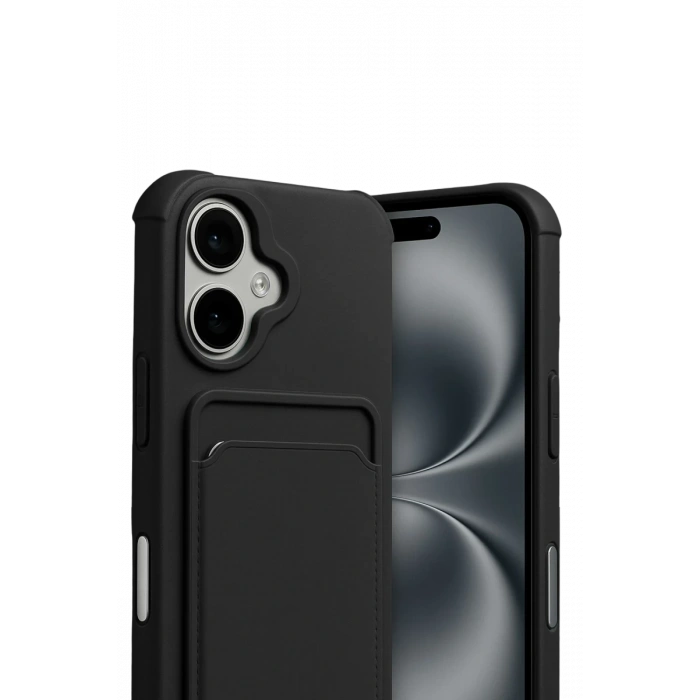 Apple iPhone 17 Uyumlu Kelvin Kartvizitli Silikon - Siyah