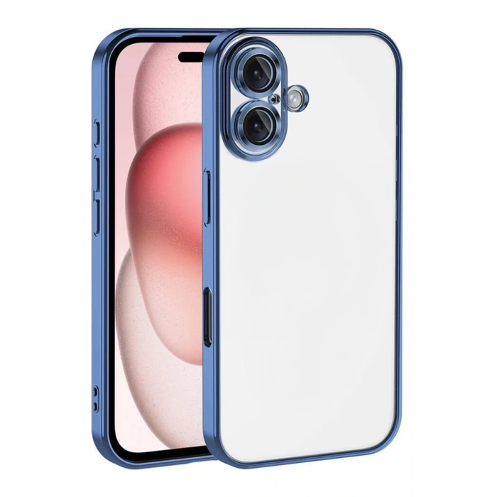 Apple iPhone 17 Uyumlu Lensli Silikon - Açık Mavi