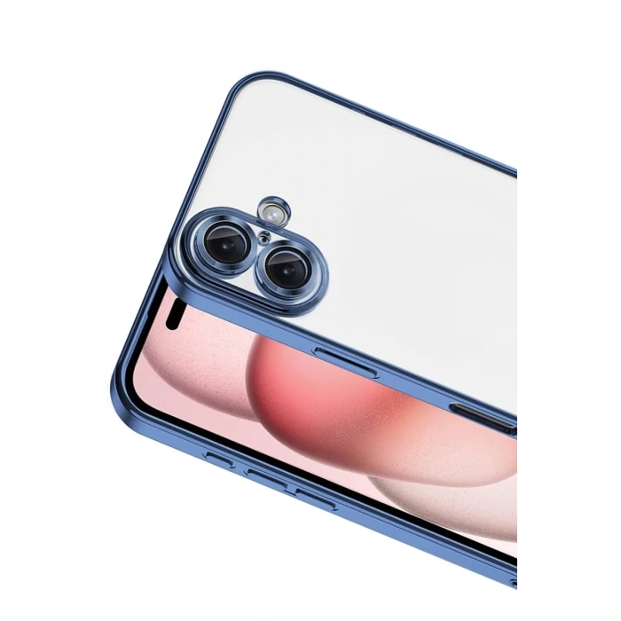 Apple iPhone 17 Uyumlu Lensli Silikon - Açık Mavi
