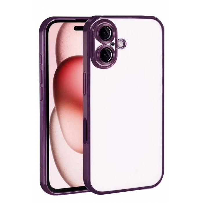 Apple iPhone 17 Uyumlu Lensli Silikon - Açık Mor