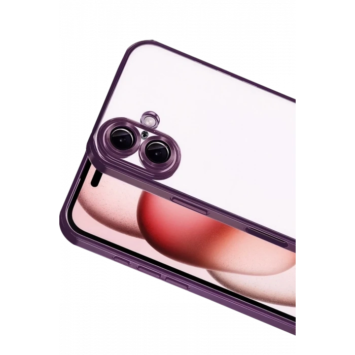 Apple iPhone 17 Uyumlu Lensli Silikon - Açık Mor