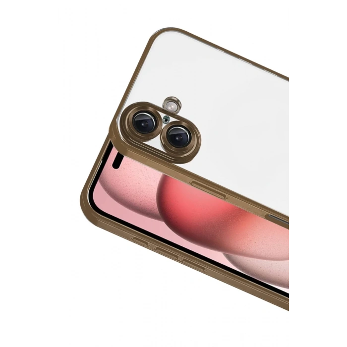 Apple iPhone 17 Uyumlu Lensli Silikon - Çöl Titanyum