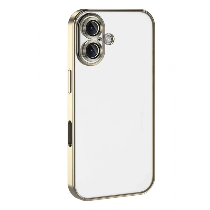 Apple iPhone 17 Uyumlu Lensli Silikon - Gold