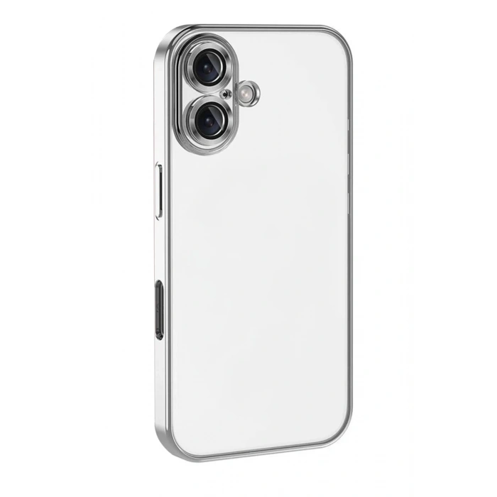 Apple iPhone 17 Uyumlu Lensli Silikon - Gümüş