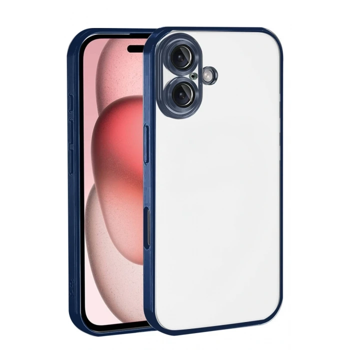 Apple iPhone 17 Uyumlu Lensli Silikon - Lacivert