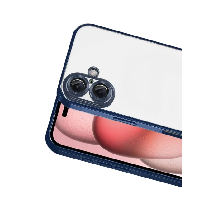 Apple iPhone 17 Uyumlu Lensli Silikon - Lacivert