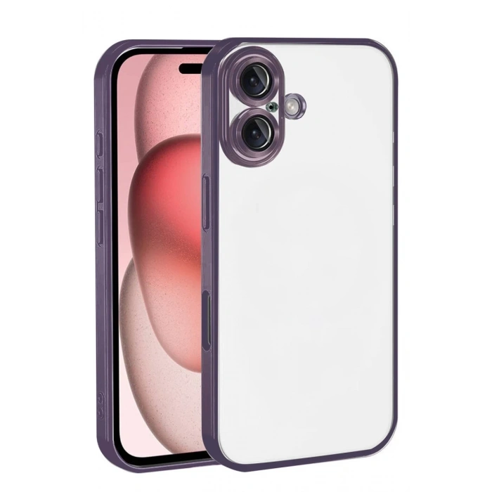 Apple iPhone 17 Uyumlu Lensli Silikon - Mor