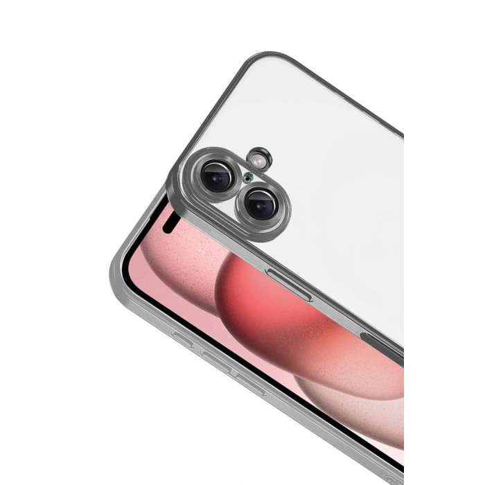 Apple iPhone 17 Uyumlu Lensli Silikon - Titan Gri