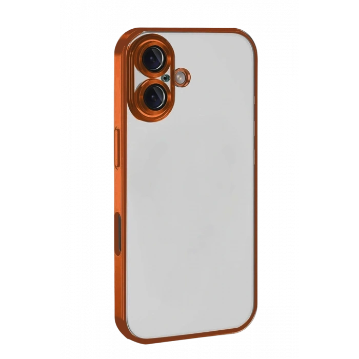 Apple iPhone 17 Uyumlu Lensli Silikon - Turuncu