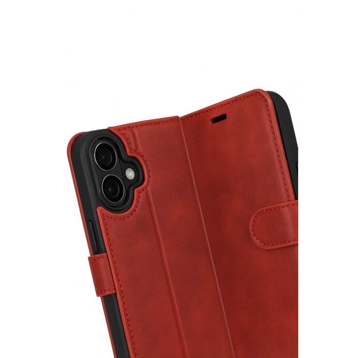 Apple iPhone 17 Uyumlu Trend S Plus Kapaklı Kılıf - Kırmızı