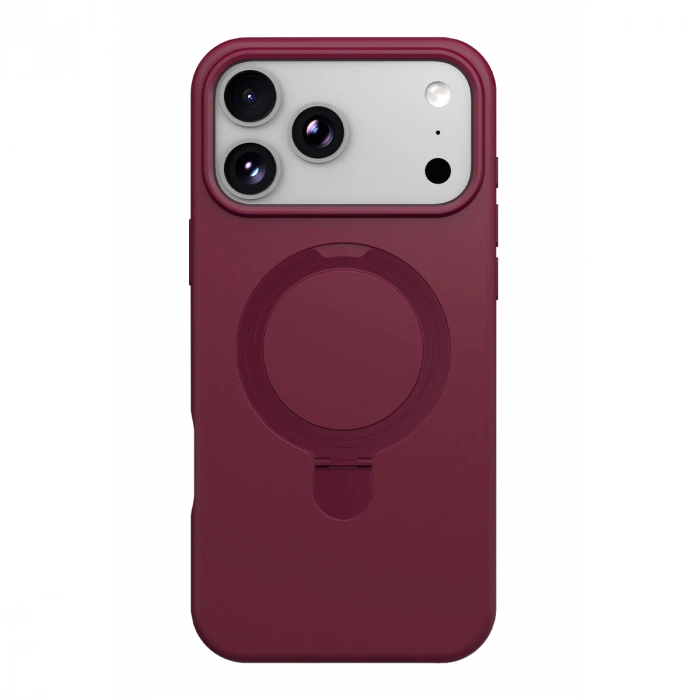 Apple iPhone 18 Pro Max Uyumlu Regal Magsafe Standlı Kapak - Bordo