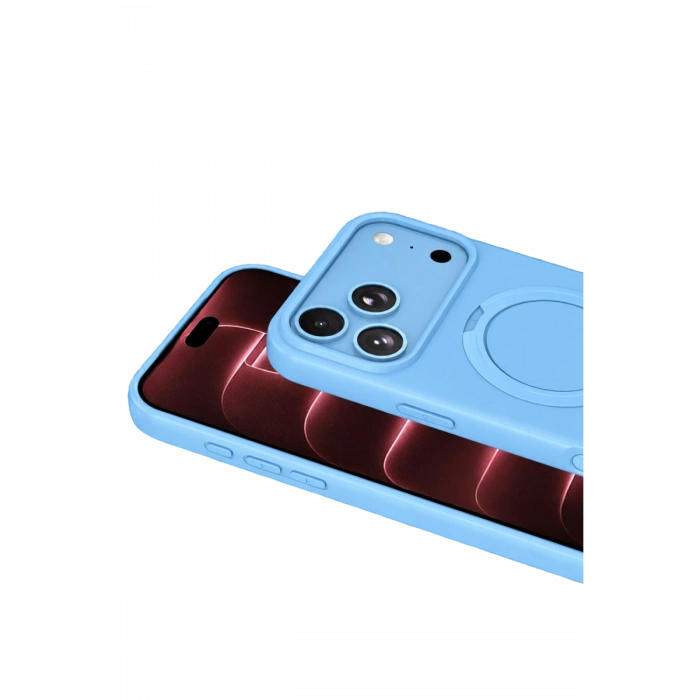 Apple iPhone 18 Pro Max Uyumlu Regal Magsafe Standlı Kapak - Sierra Blue