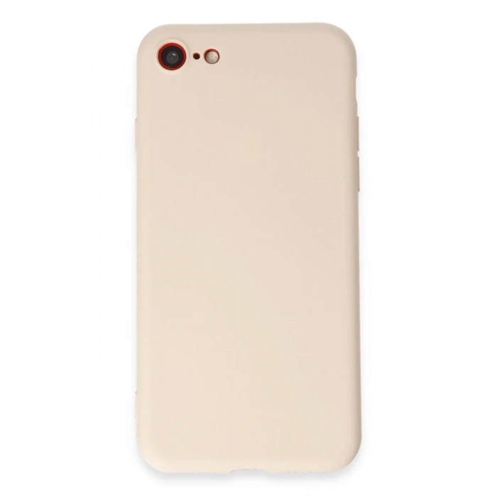Apple iPhone 7 Uyumlu Kılıf First Silikon - Krem