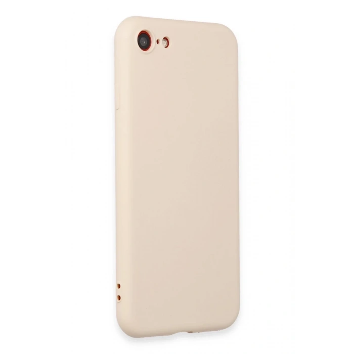 Apple iPhone 7 Uyumlu Kılıf First Silikon - Krem