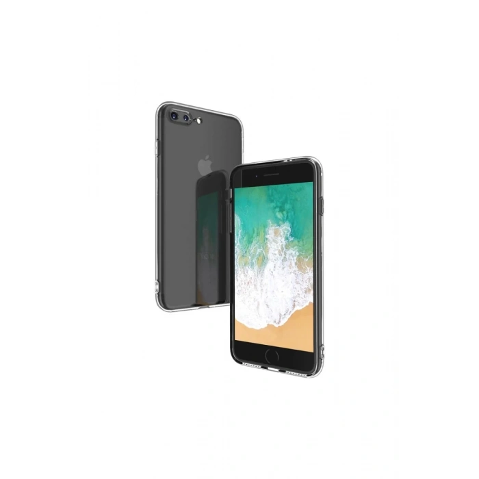 Apple iPhone 8 Plus Uyumlu Kılıf Deluxe 2mm Şeffaf Silikon