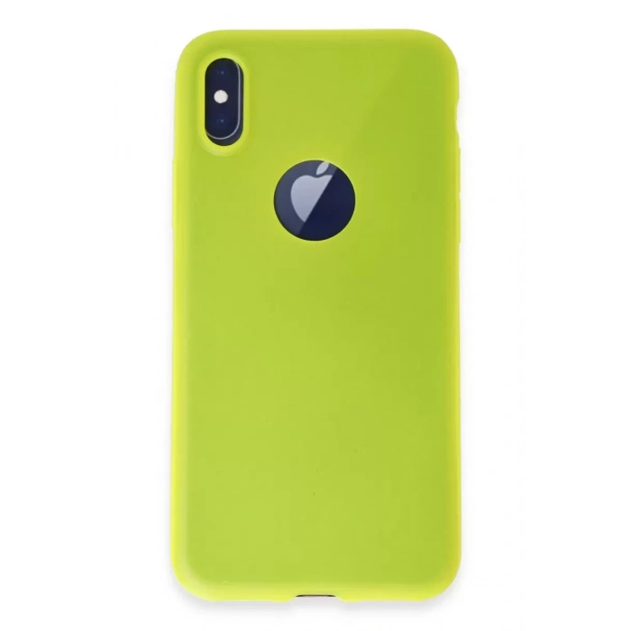Apple iPhone X Uyumlu Kılıf First Silikon - Parlak Sarı