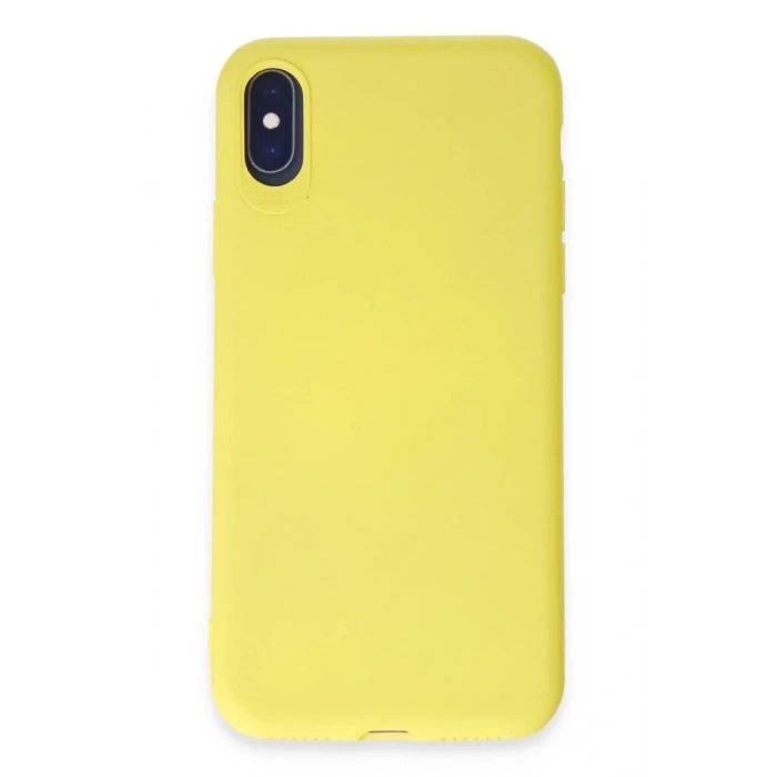 Apple iPhone X Uyumlu Kılıf First Silikon - Sarı