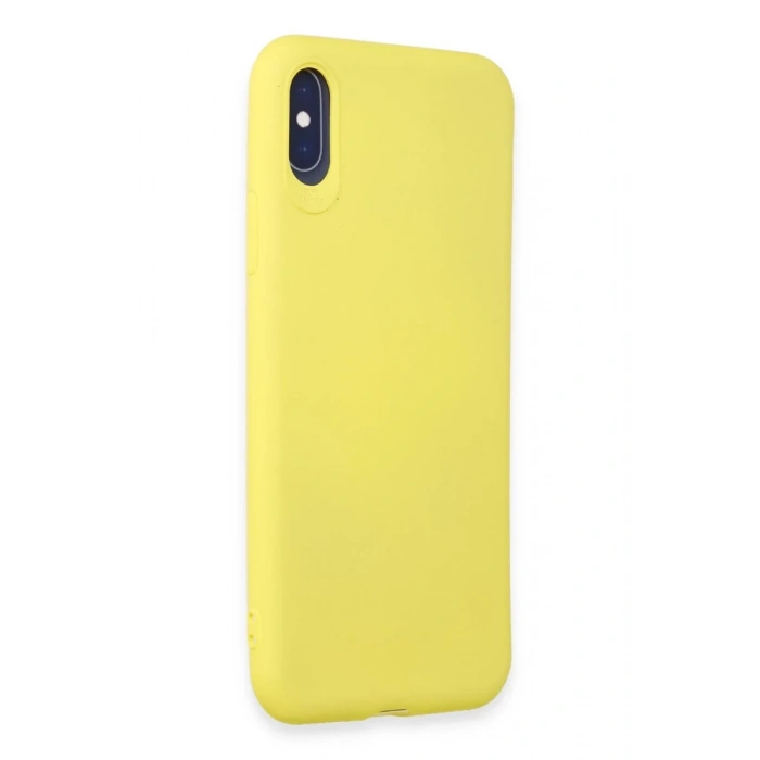 Apple iPhone X Uyumlu Kılıf First Silikon - Sarı