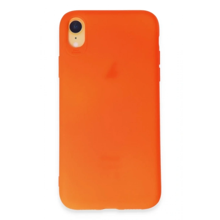 Apple iPhone XR Uyumlu Kılıf First Silikon - Parlak Turuncu