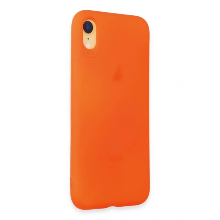 Apple iPhone XR Uyumlu Kılıf First Silikon - Parlak Turuncu