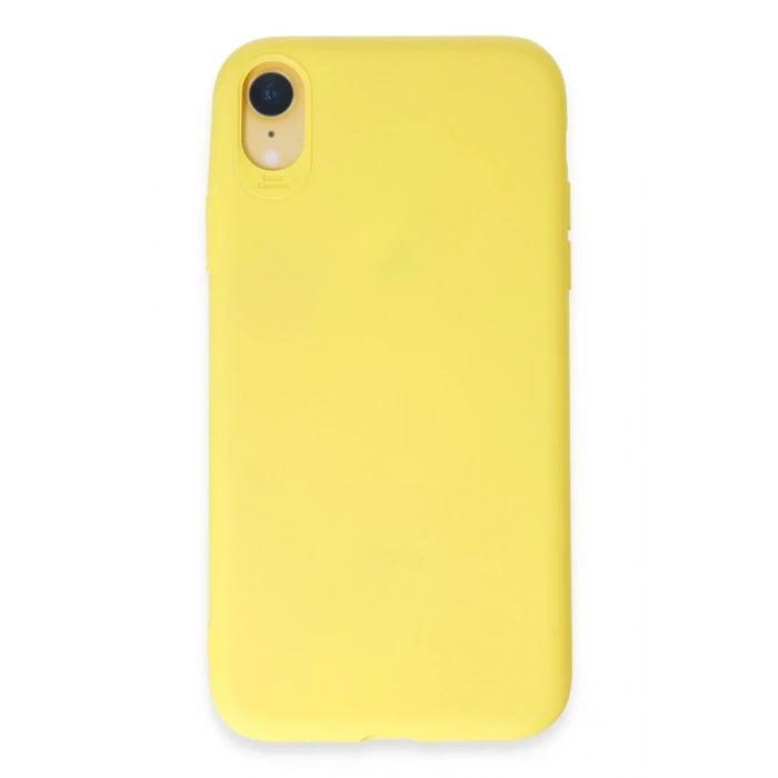 Apple iPhone XR Uyumlu Kılıf First Silikon - Sarı