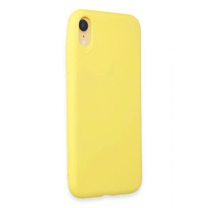 Apple iPhone XR Uyumlu Kılıf First Silikon - Sarı