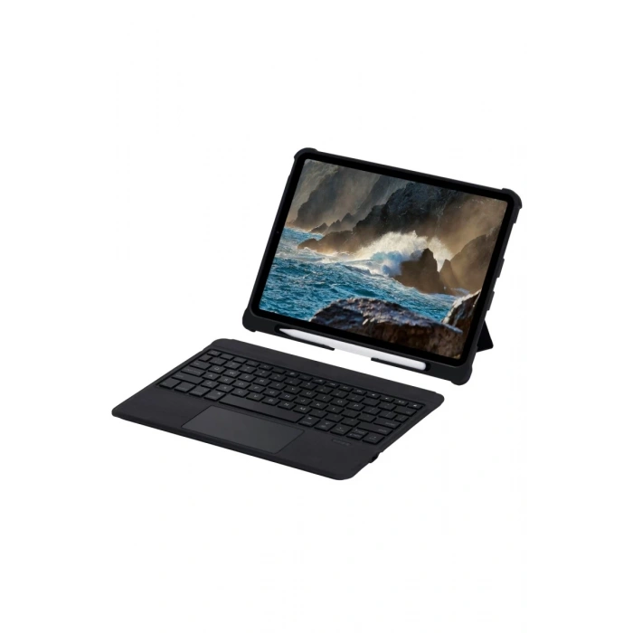 Apple T5209D iPad Pro 12.9 (2021) Kılıf İnter Ledli Klavyeli Tablet Kılıfı - Siyah