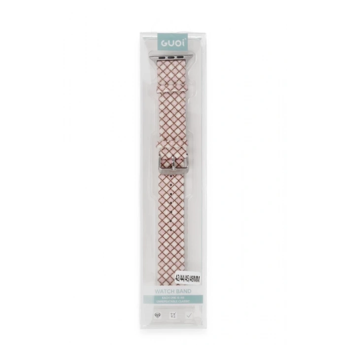 Apple Watch 38mm Uyumlu Karo Motif Kordon - Pembe