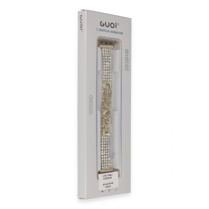 Apple Watch 38mm Uyumlu Live Taşlı Kordon - Gold