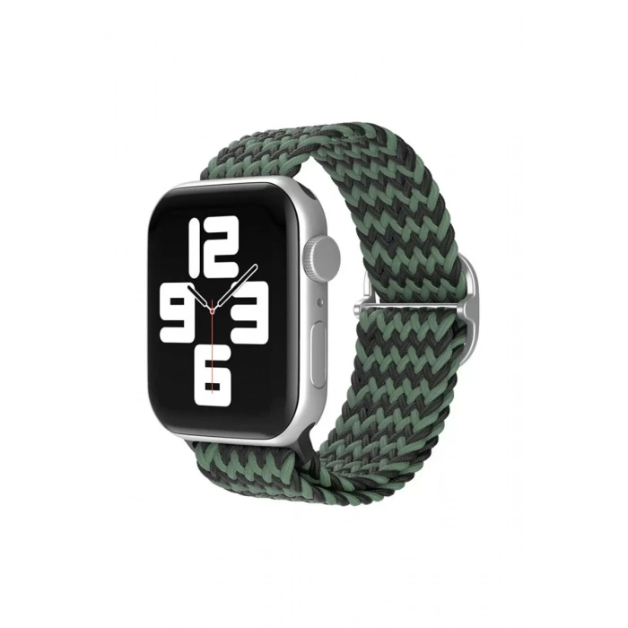 Apple Watch 38mm Uyumlu Star Kordon - Zigzag Yeşil-Siyah