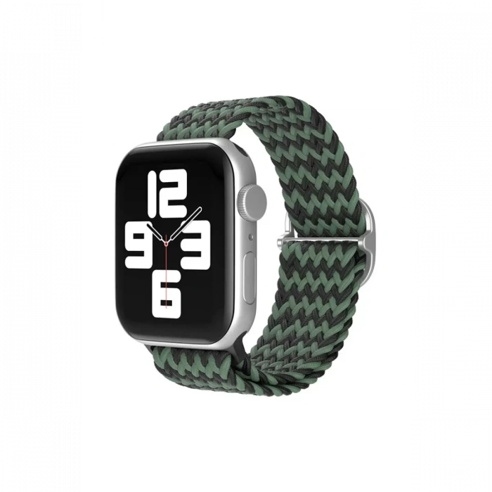 Apple Watch 38mm Uyumlu Star Kordon - Zigzag Yeşil-Siyah