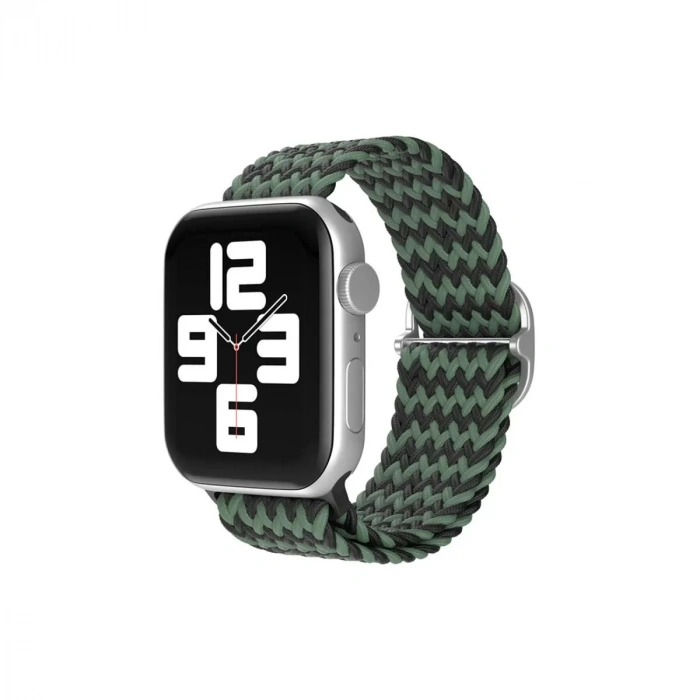 Apple Watch 38mm Uyumlu Star Kordon - Zigzag Yeşil-Siyah