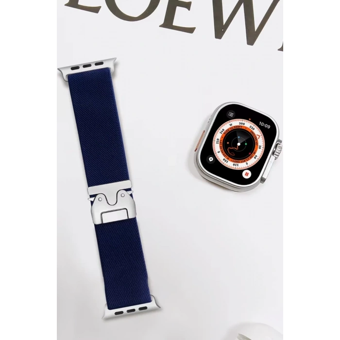 Apple Watch 42mm Uyumlu Forest Kumaş Kordon - Lacivert