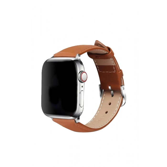 Apple Watch 42mm Uyumlu NL26 Deri Kordon - Taba